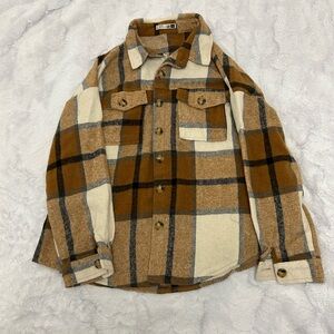 Plaid women’s Shirt in Brown and Cream
